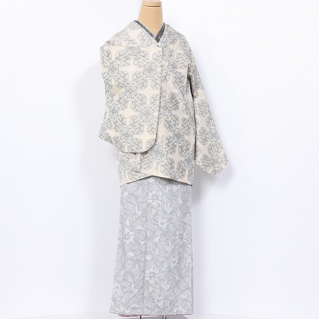 道中着 身丈77cm 裄丈65cm M 正絹 Aランク 袷 オリエンタル 1264-10795