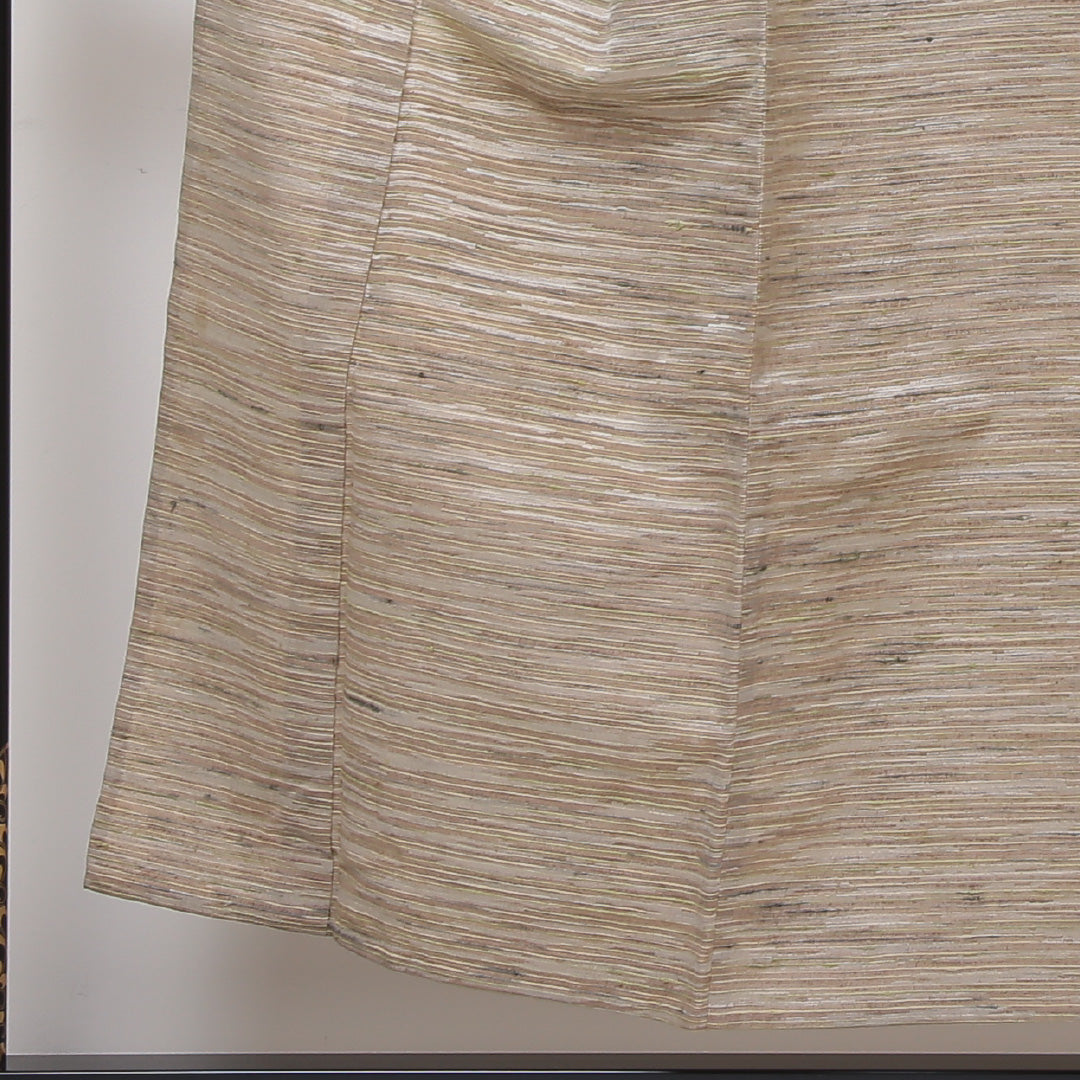 紬 単衣 身丈150cm 裄丈62cm 正絹 Sランク カジュアル 広衿 Sサイズ 無地 上品 優しい クリーム系 RP 1223-02899