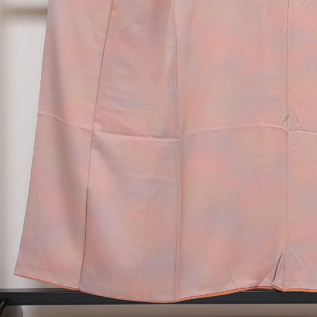 小紋 袷 身丈155cm 裄丈64cm 正絹 Aランク Mサイズ 広衿 一つ紋(蔦) セミフォーマル 無地 ぼかし染 グラデーション系 1215-01633