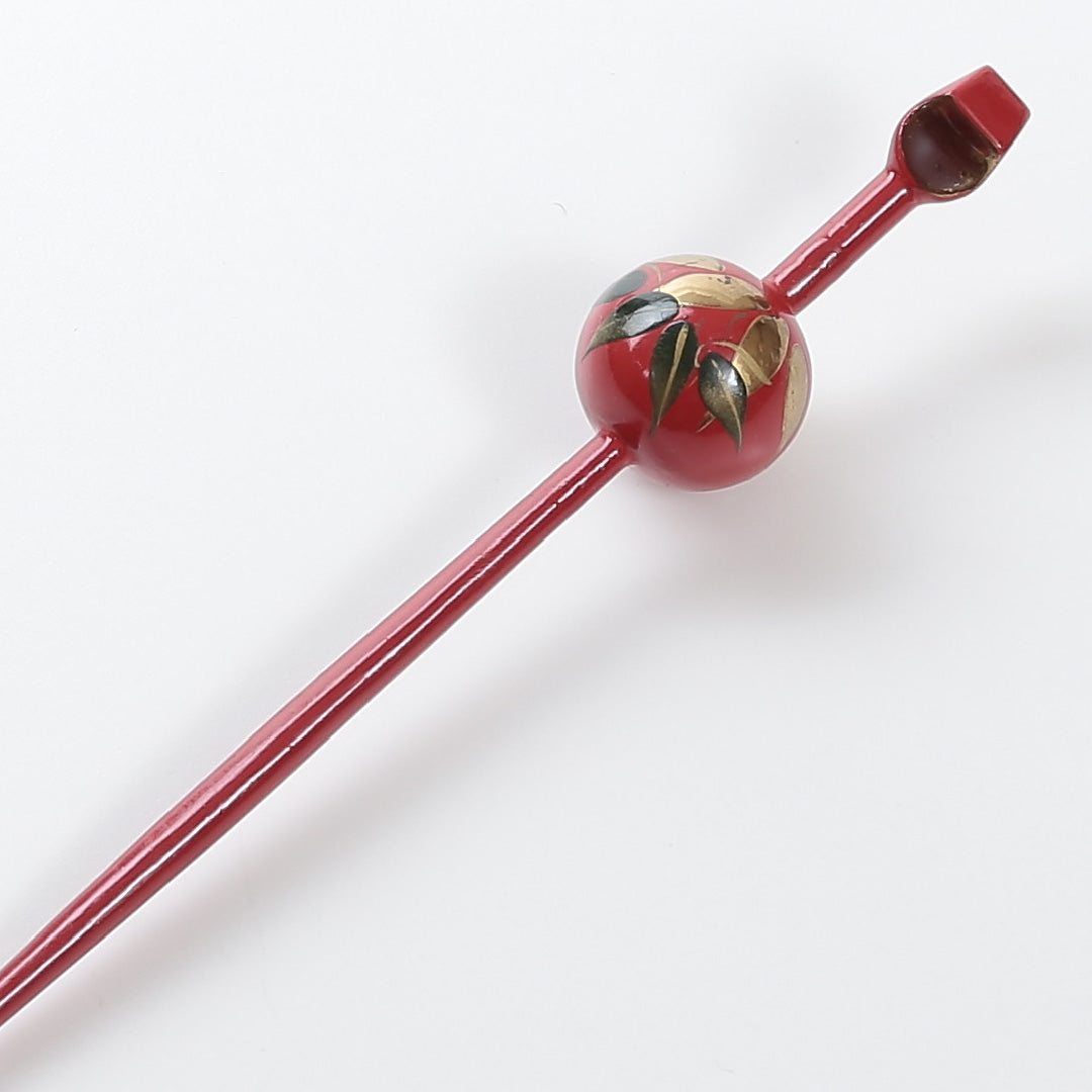 かんざし 和装小物 Sランク 木 木工 蒔絵 赤系 1221-00049