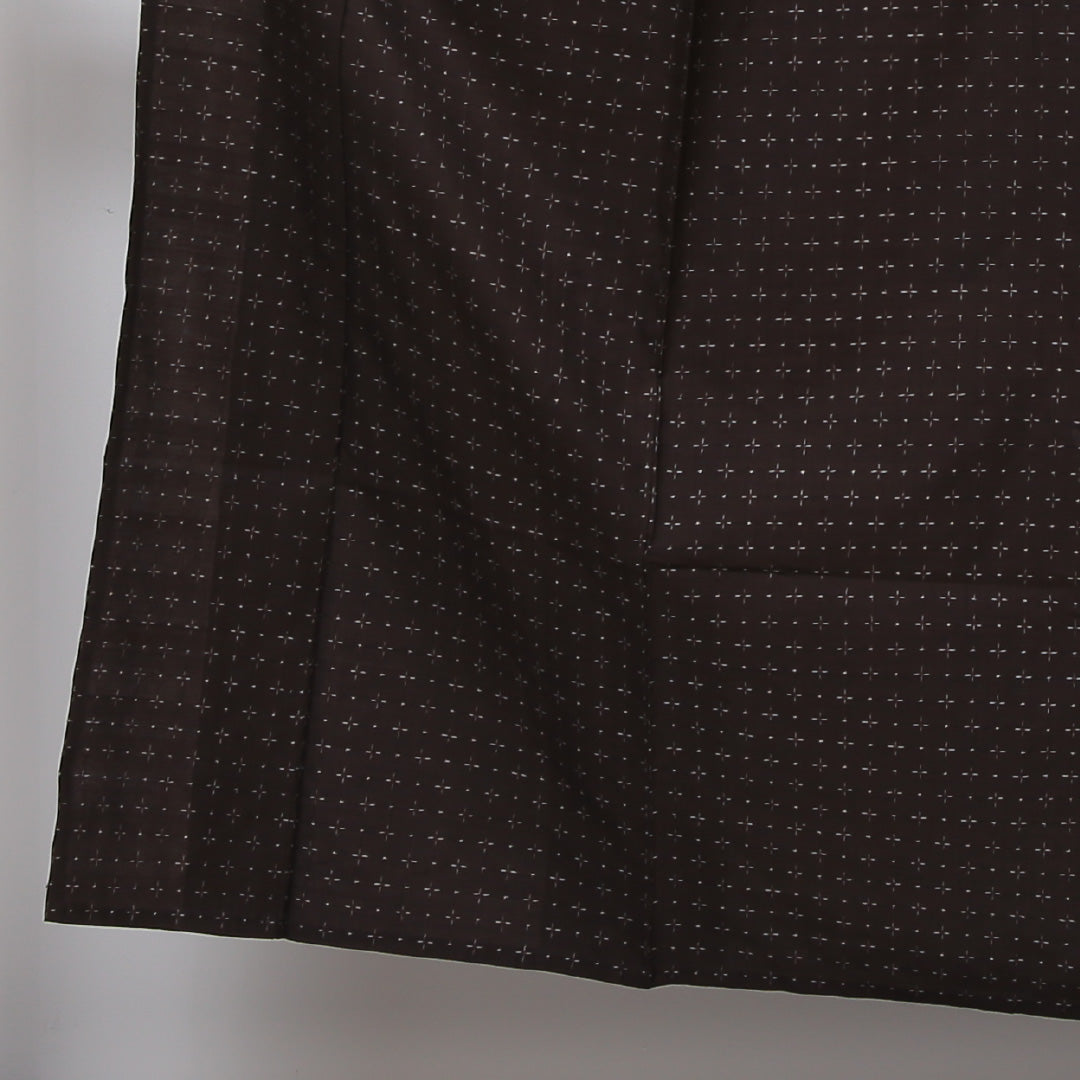 アンティーク 紬 夏物 夏紬 身丈150cm 裄丈62cm 正絹 Cランク Sサイズ バチ衿 十字絣 茶系 1216-02883