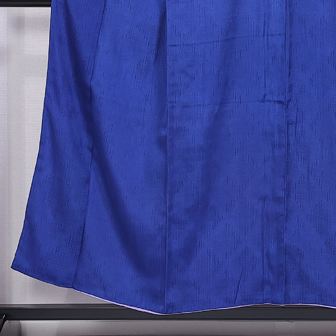 色無地 身丈153cm 裄丈64cm S 正絹 Bランク 袷 広衿 地紋あり 1214-11336