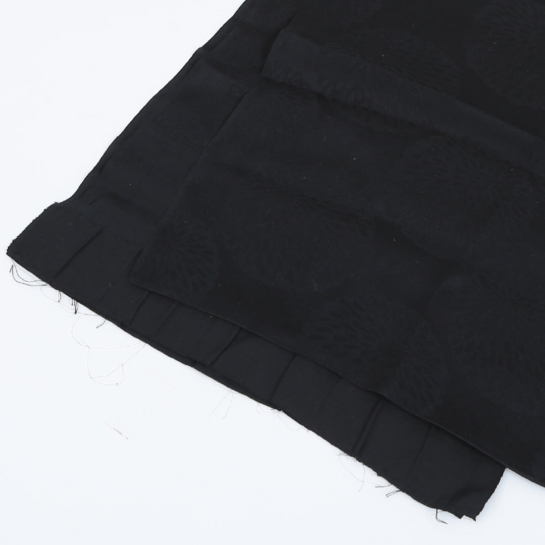 帯揚げ 綸子 黒系 礼装用 喪服用 Sランク 正絹 和装小物 帯小物 1230000050210