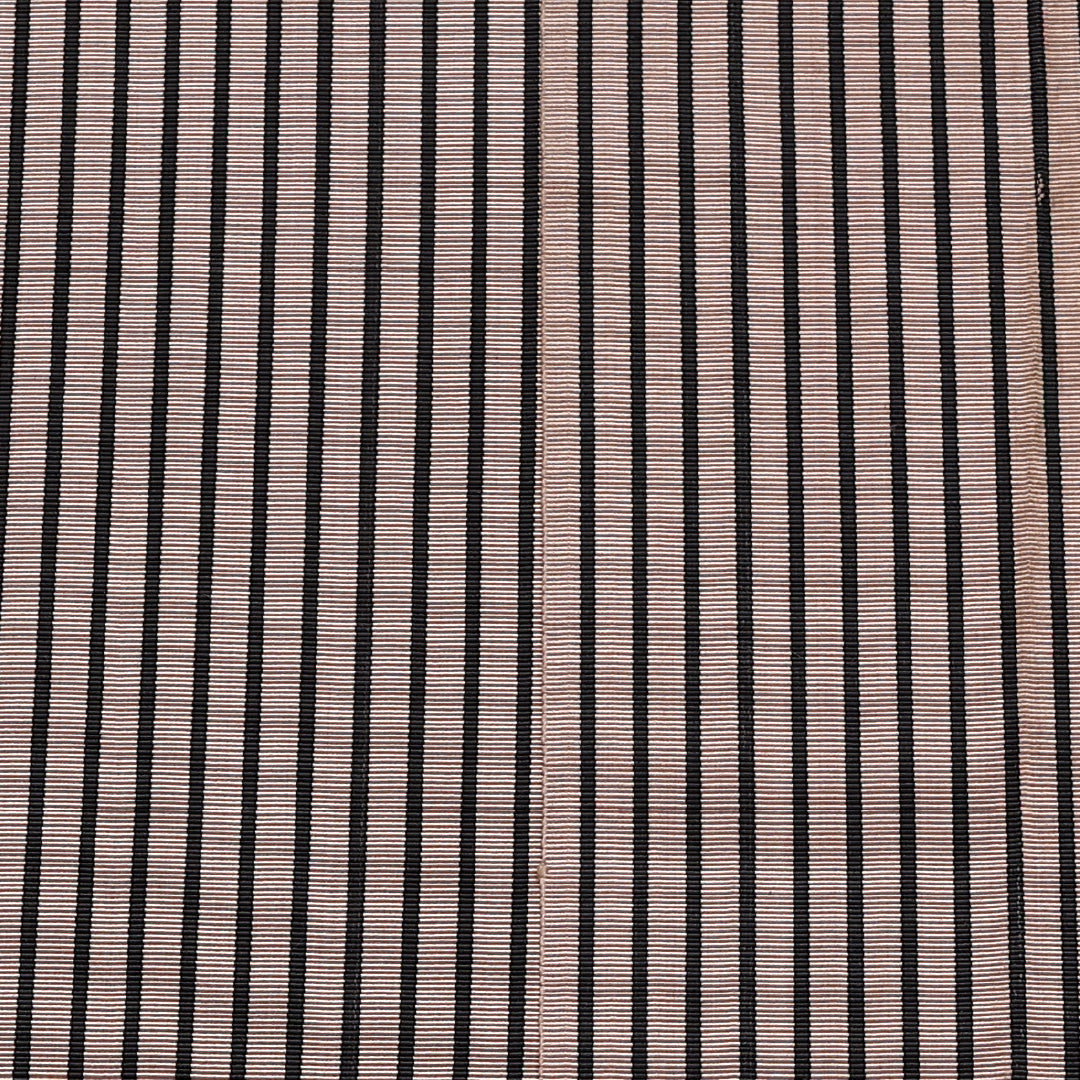 半幅帯 帯丈308cm 全通 単衣帯 縞 正絹 ベージュ系 Bランク 1225-000321
