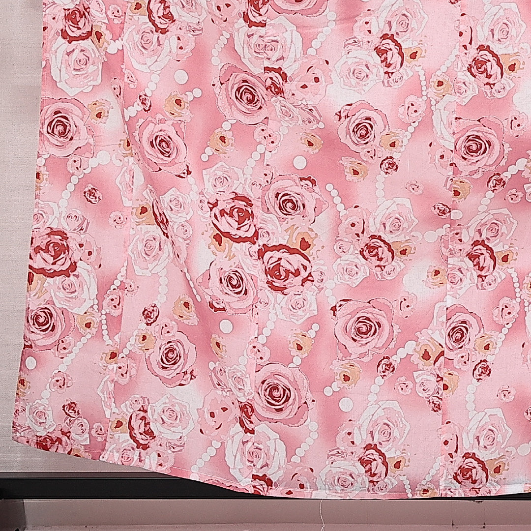 浴衣 夏物 洗える着物 身丈160cm 裄丈62cm Sランク 木綿 バチ衿 Lサイズ カジュアル 薔薇 華やか 軽やか ピンク系 1218-14186