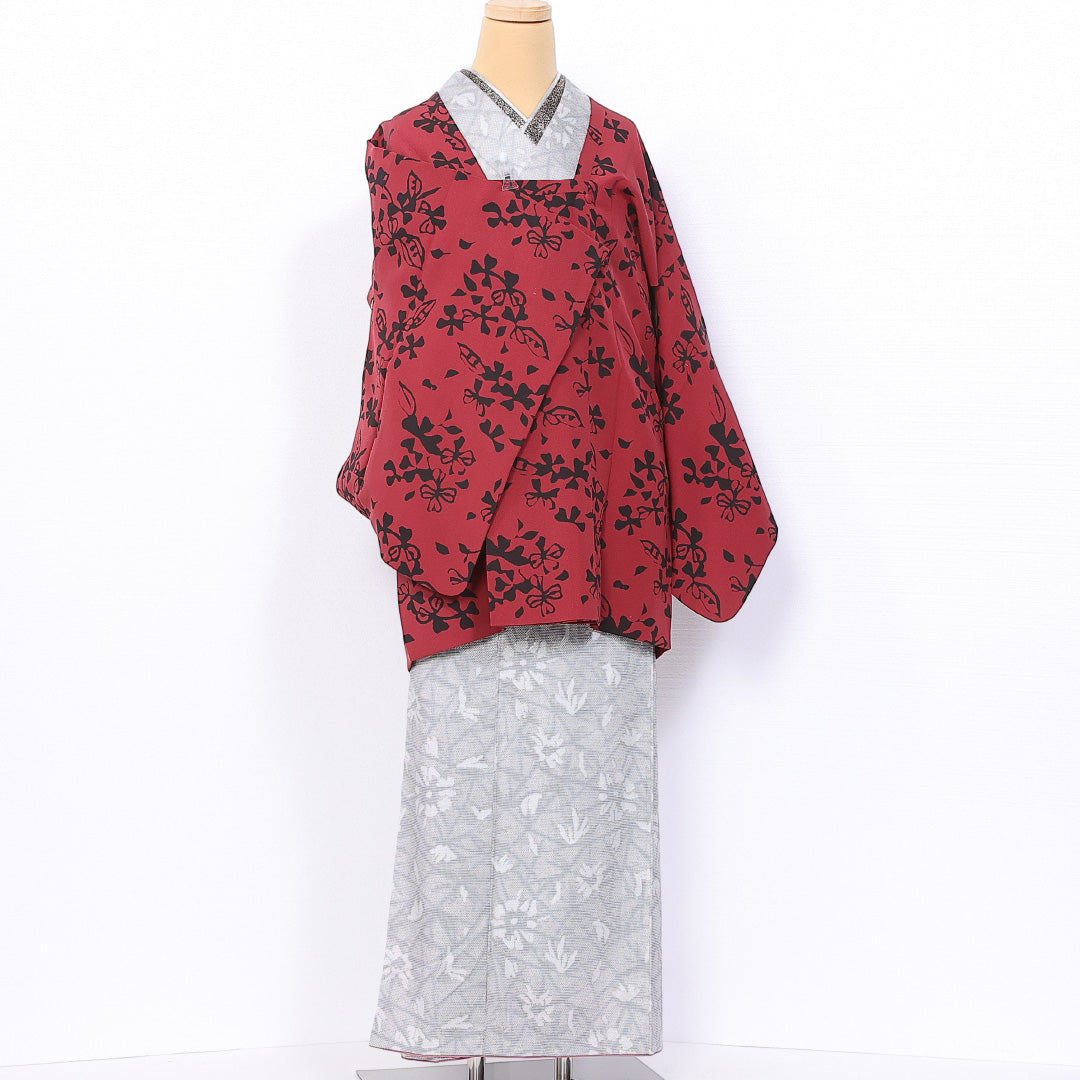 道行コート 身丈83cm 裄丈64.5cm M 正絹 Sランク 袷 ポケットあり 創作 1263-10762