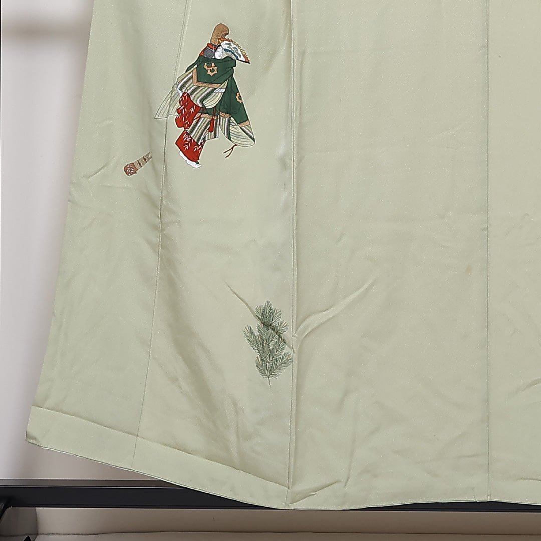 付下げ 袷 身丈155cm 裄64.5cm 正絹 能 人物 Cランク 1212-00740