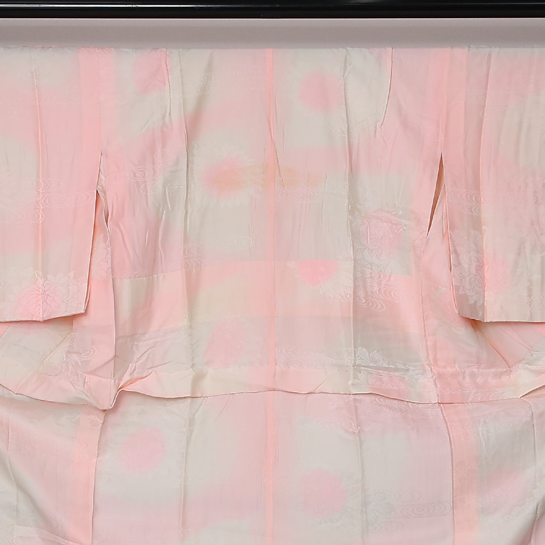 長襦袢 袷 身丈118cm 裄丈61cm 正絹 Cランク XSサイズ ぼかし染 菊 ピンク系 LP 1239-12670