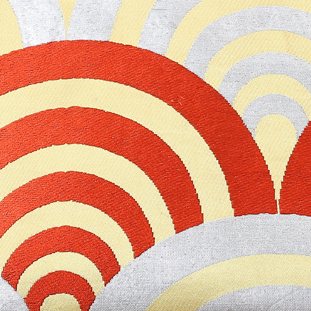 アンティーク 名古屋帯 帯丈345cm 六通 名古屋仕立て 正絹 青海波 レトロ セミフォーマル Cランク グラデーション系 1224-00763-599 1224-00763