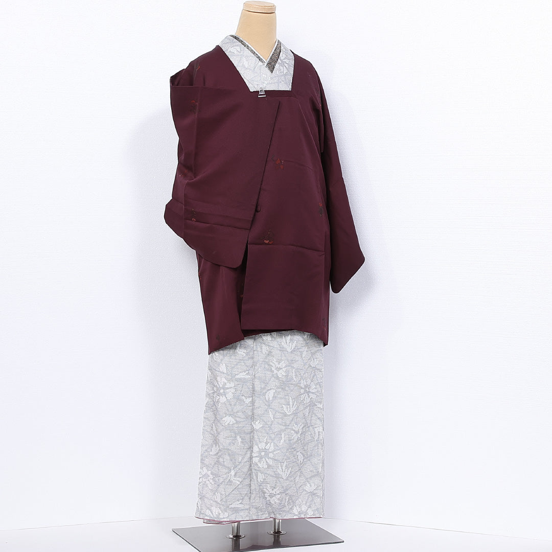 道行コート 身丈89cm 裄丈64cm M ポリエステル Sランク 袷 洗える着物 ポケット有 1263-10280