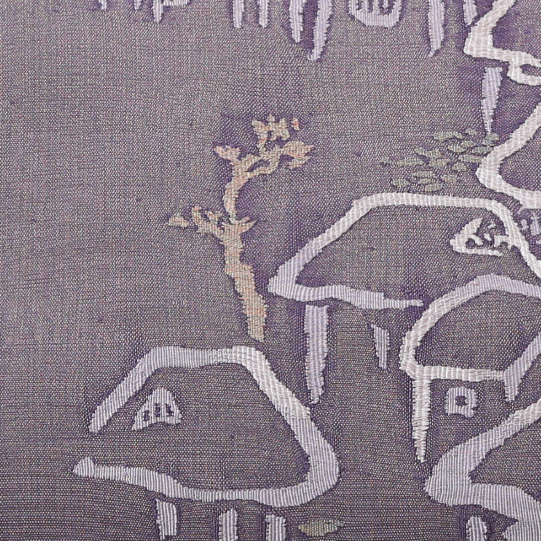 袋帯 帯丈444cm ポイント柄 仕立て上がり カジュアル Sランク 金彩 風景画 紫系 1223-00789-220 1223-00789