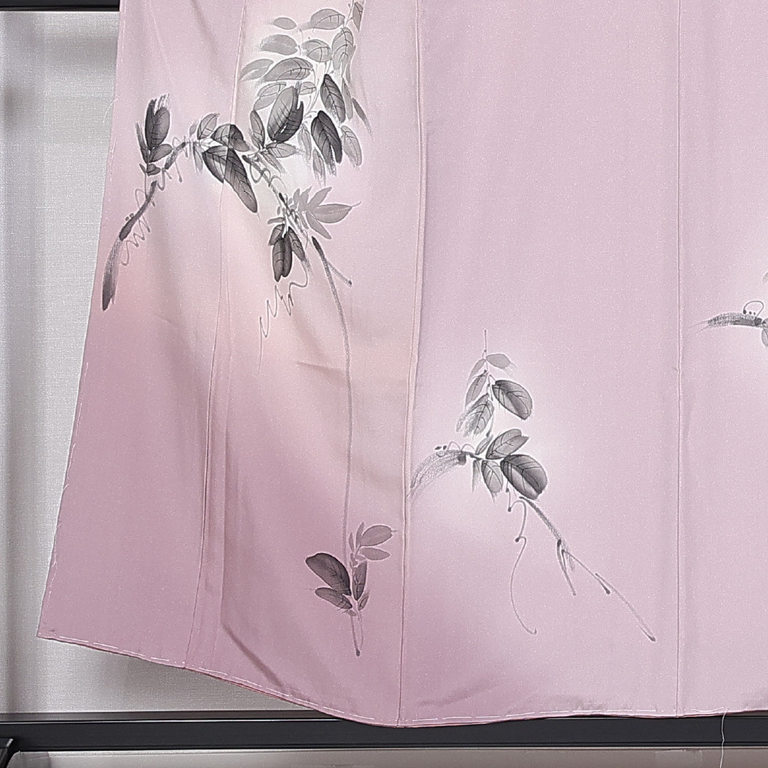 訪問着 身丈152cm 裄丈60cm Aランク 袷 正絹 広衿 草花 ぼかし 1212-10195