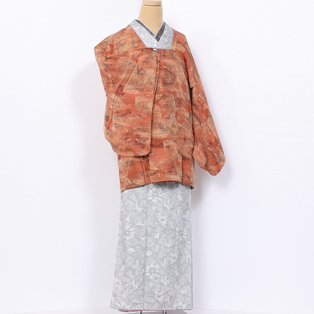 道行コート 身丈80cm 裄丈63.5cm S 正絹 Sランク 袷 ポケットあり 創作 1263-10785