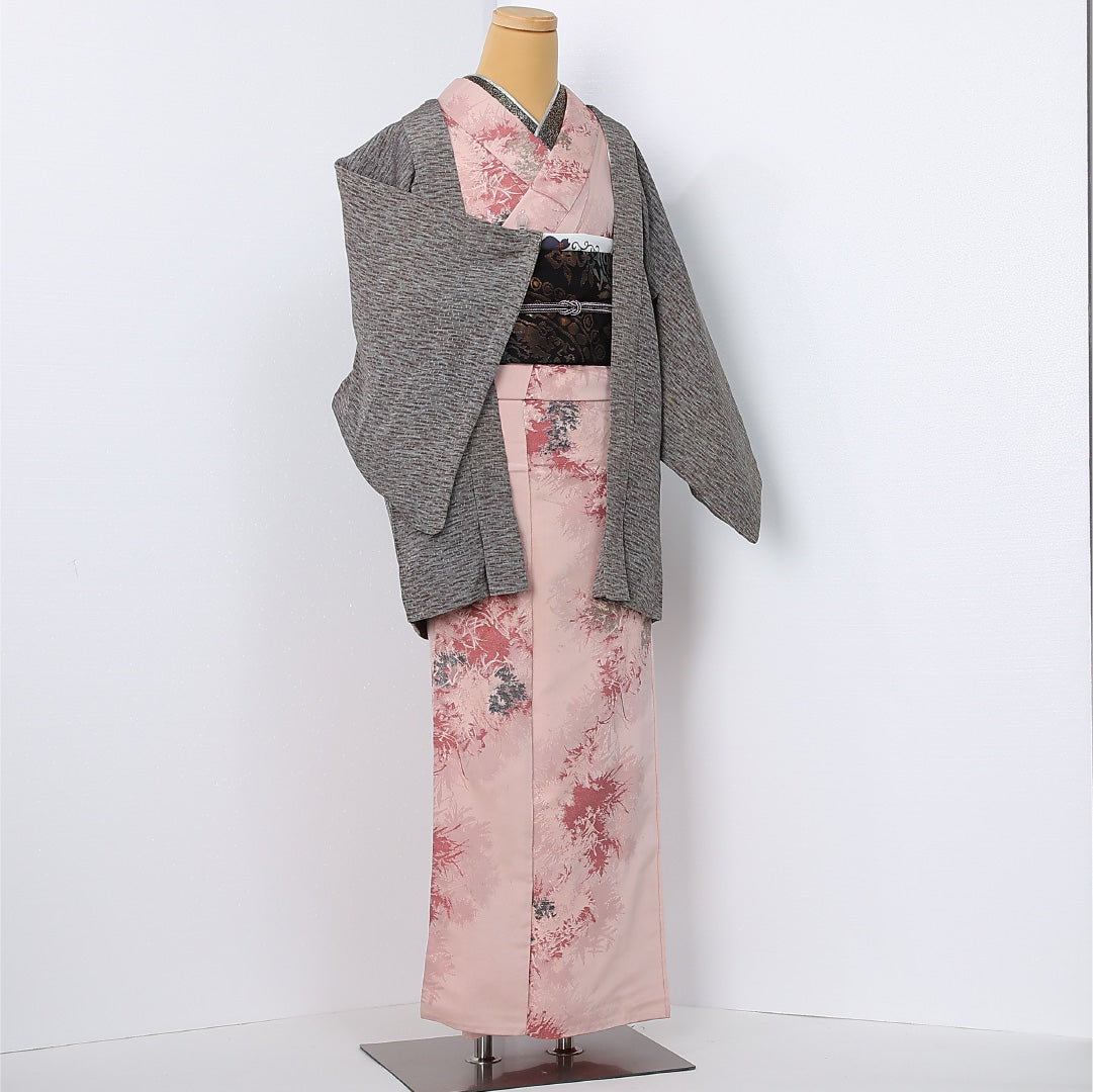 羽織 袷 身丈76cm 裄丈62cm 正絹 Cランク カジュアル Sサイズ 創作柄 グレー系 LP 1232-12596