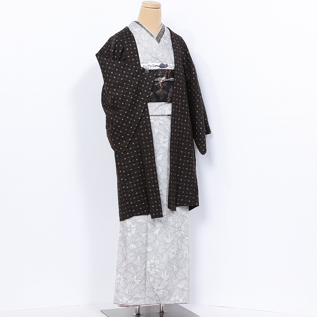 羽織 身丈96cm 裄丈63cm S 正絹 Aランク 袷 井絣 1217-10292
