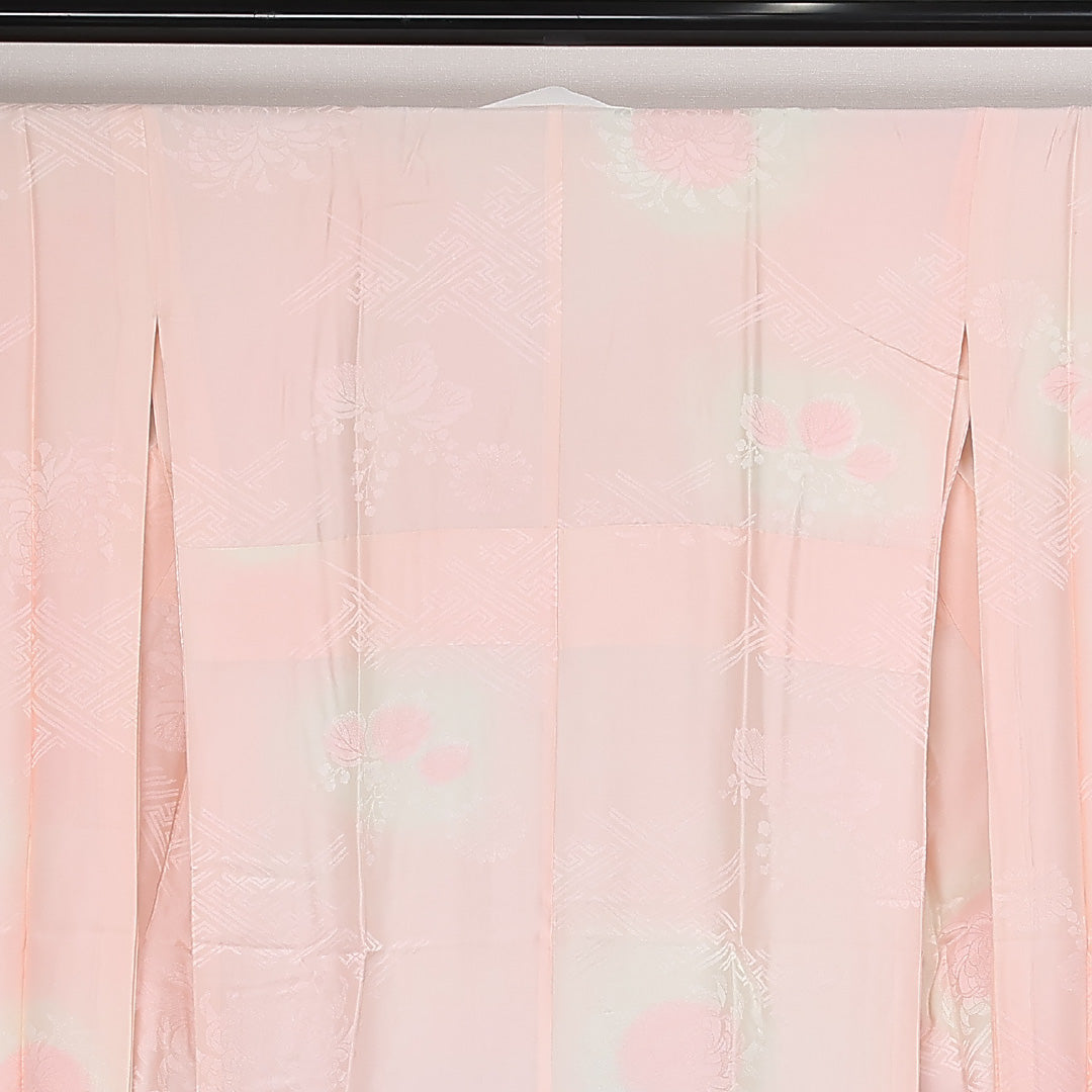 振袖用 長襦袢 袷 身丈128cm 裄丈64cm 正絹 Sランク Lサイズ ピンク系 RP 1240-13444