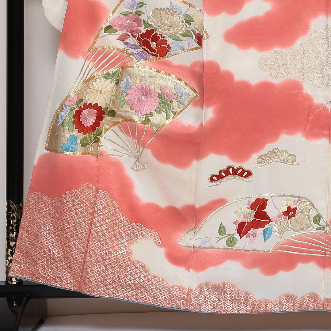 振袖 身丈160cm 裄丈64.5cm Cランク 袷 正絹 広衿 金駒刺繍 唐織 刺繍 1213-F0048