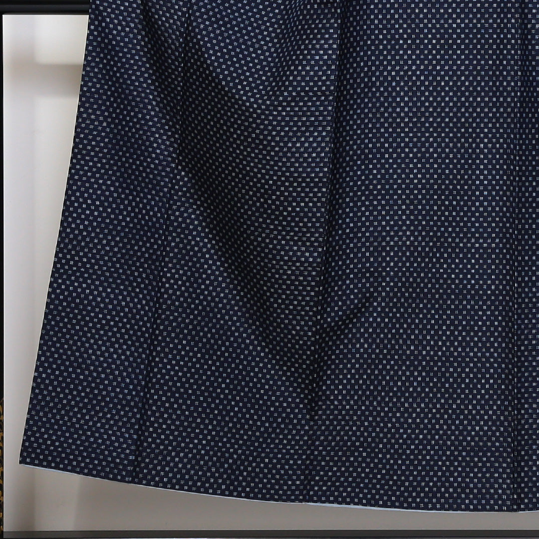 小紋 袷 身丈150cm 裄丈62cm 正絹 Sランク インフォーマル 広衿 Sサイズ 井絣 紺系 RP 1221-01721