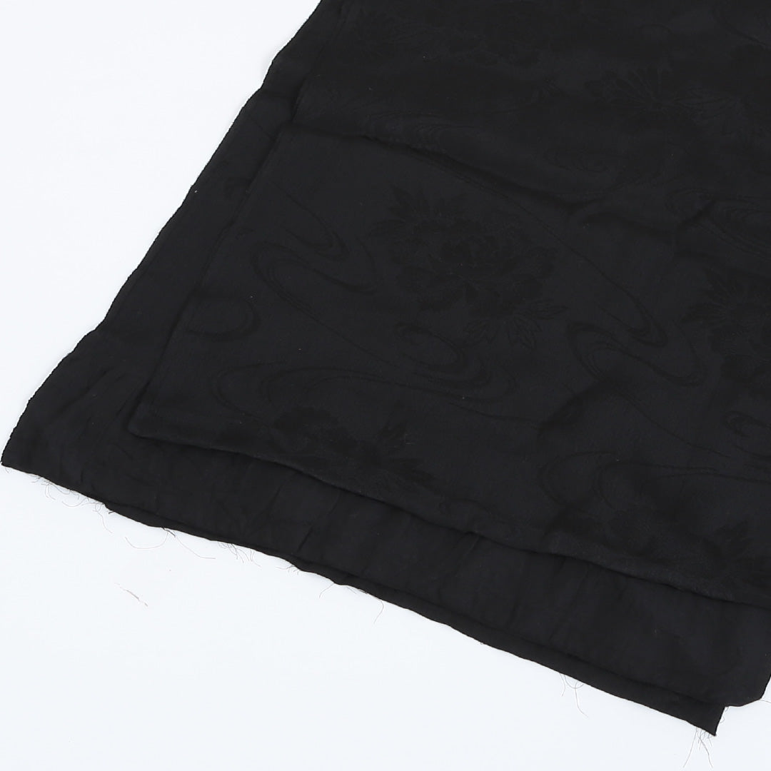 帯揚げ 綸子 黒系 礼装用 喪服用 Sランク 正絹 和装小物 帯小物 1230000049210