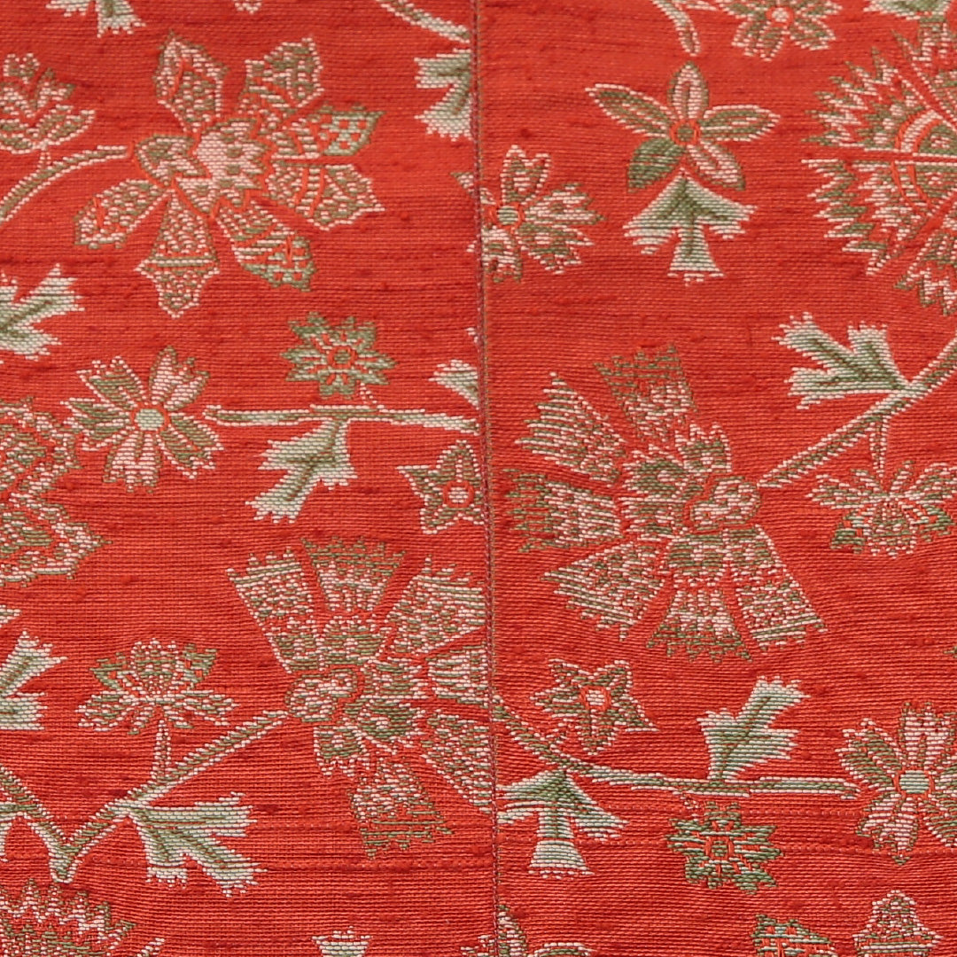 半幅帯 全通 小袋帯 帯丈344cm Aランク カジュアル 正絹 撫子 朱系 1225-000399