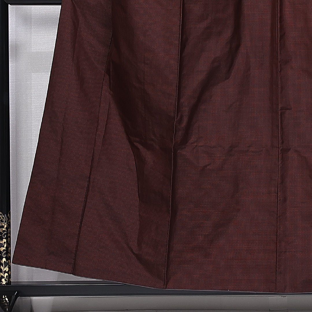 紬 袷 身丈156cm 裄丈61cm 正絹 Aランク カジュアル 広衿 Mサイズ 抽象柄 赤系 RP 1223-11298