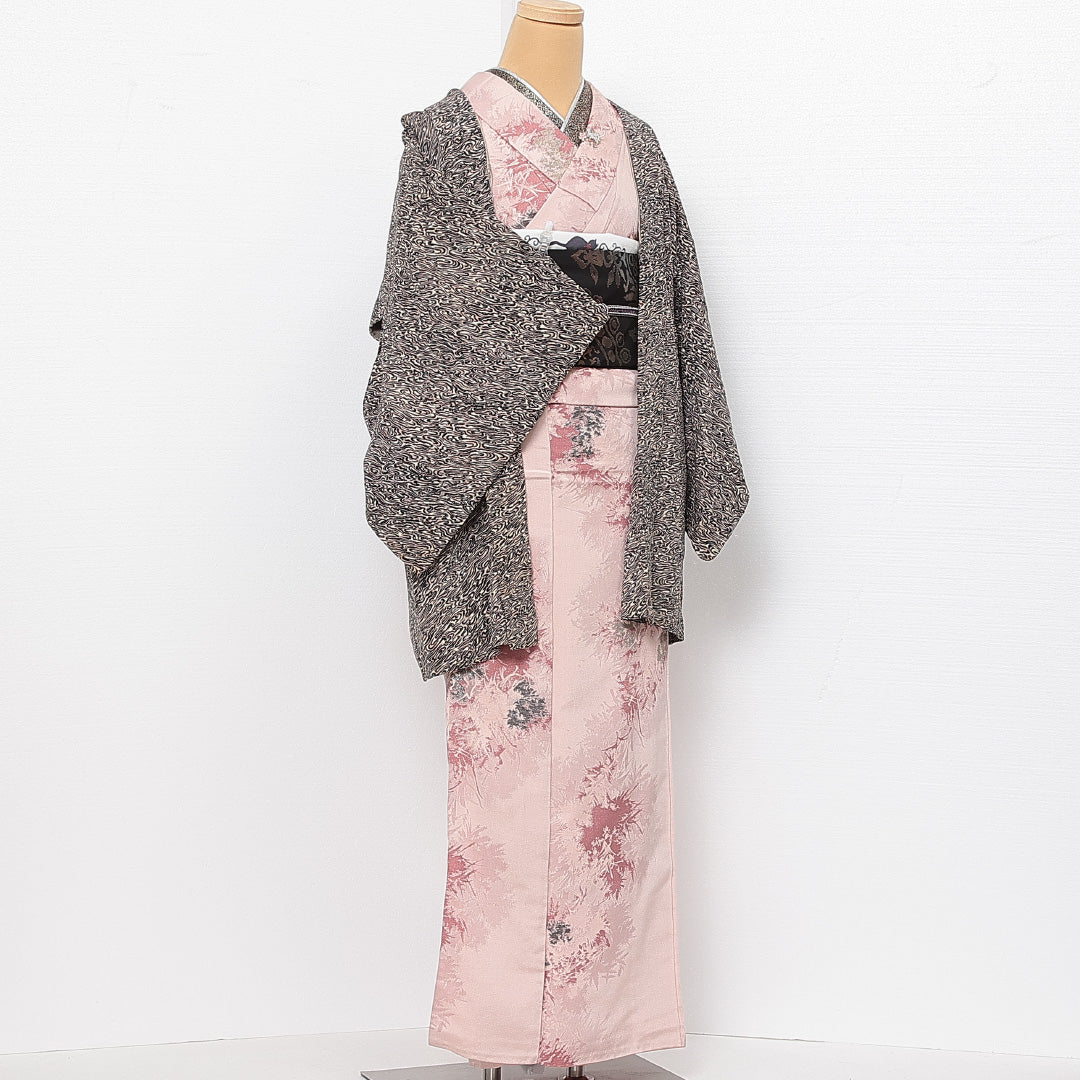 アンティーク 羽織 袷 身丈80cm 裄丈62cm 正絹 Bランク Sサイズ 創作柄 グレー系 RP 1232-13859