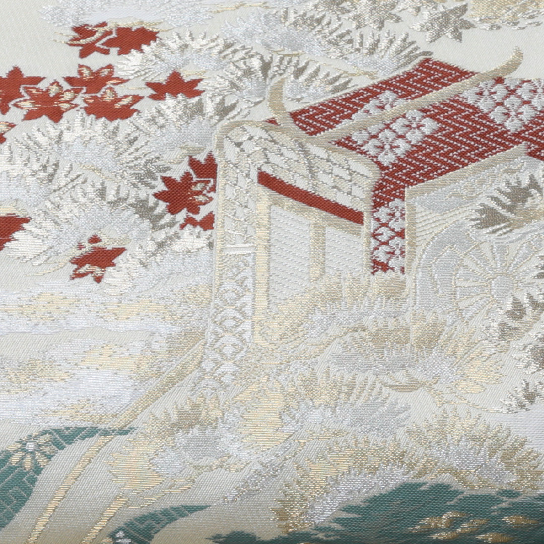 袋帯 帯丈400cm 六通 仕立て上がり フォーマル Aランク 茶屋辻 クリーム系 122300541315