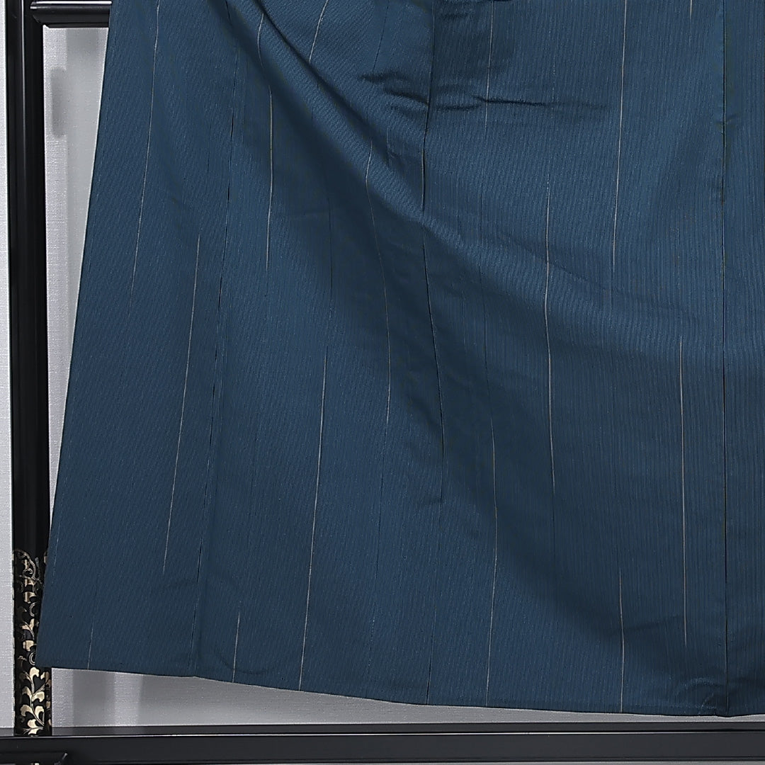 未使用品 紬 単衣 身丈158cm 裄丈61cm 正絹 Nランク カジュアル バチ衿 Mサイズ 漆糸 しつけ糸 抽象柄 緑系 M4 1223-12297