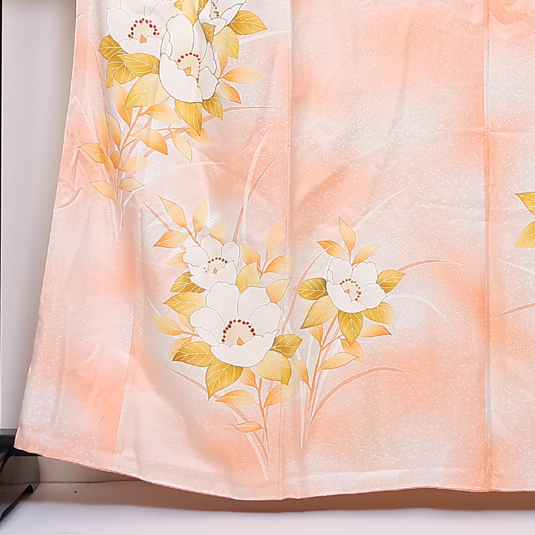 金駒刺繍 訪問着 袷 身丈162cm 裄68cm 正絹 ぼかし 雲取 付下げ Sランク 1212-00685