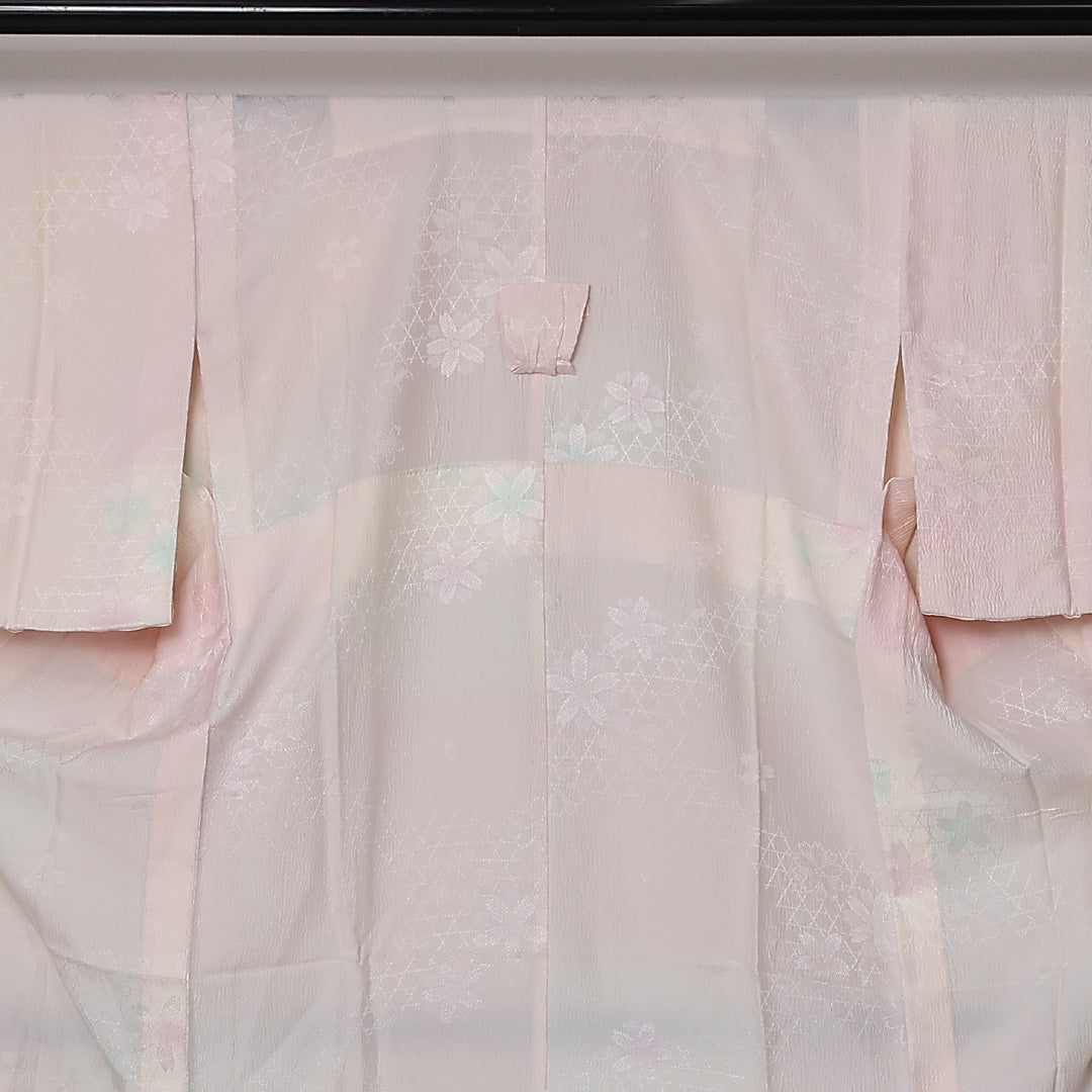 長襦袢 無双袖 身丈125cm 裄丈62cm 正絹 Sランク Mサイズ 桜 ピンク系 RP 1239-12698