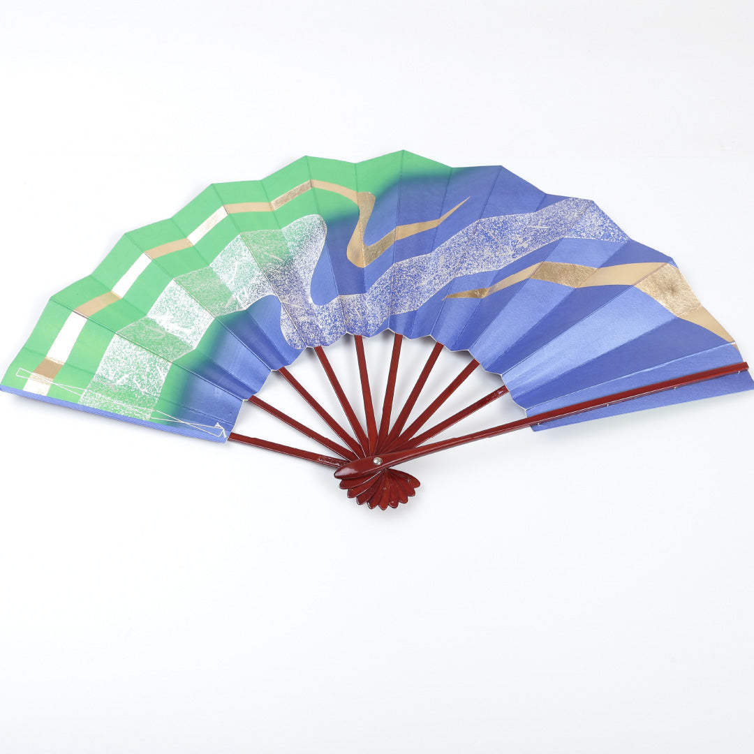扇子 和装小物 Aランク 竹 舞踊 舞扇子 金箔 和紙 青系 両面同柄 1221-00067
