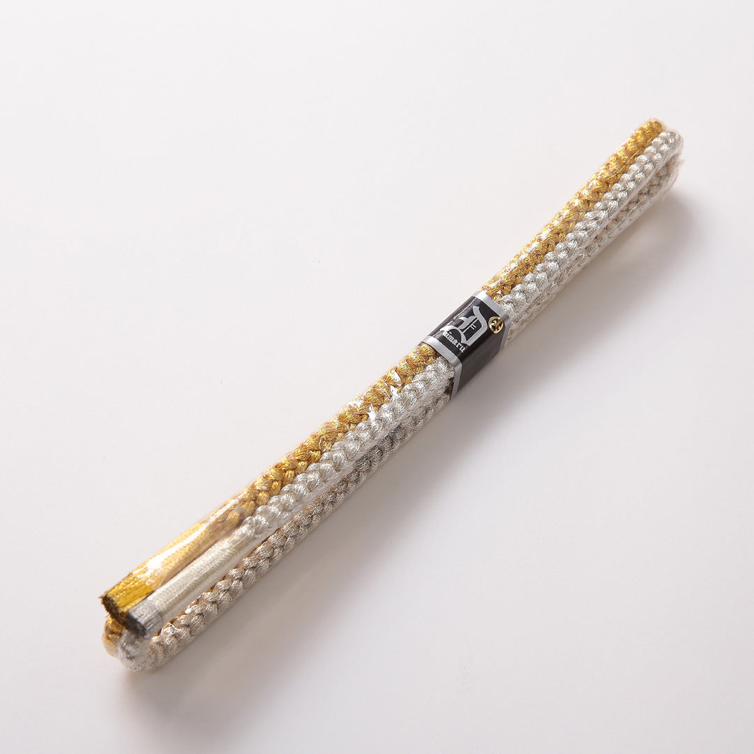 新古品 帯締め 礼装用 正絹 Nランク 丸組紐 四つ組 金系 銀系 1236-01480