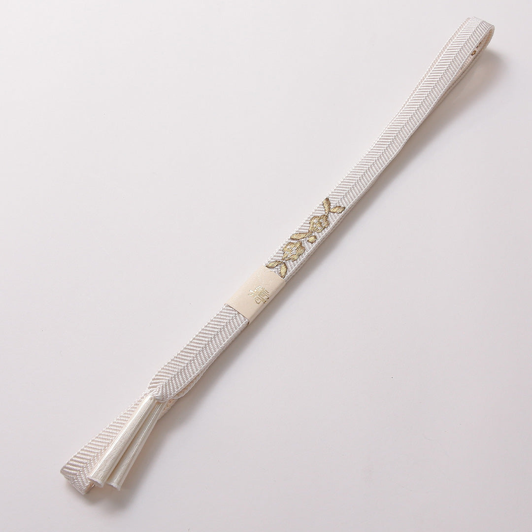 新古品 帯締め・帯揚げセット Nランク 留袖用 総絞り 鶴 平組紐 笹浪組 刺繍 正絹 共箱 和装小物 帯締め 帯揚げ 白系 1221-00974