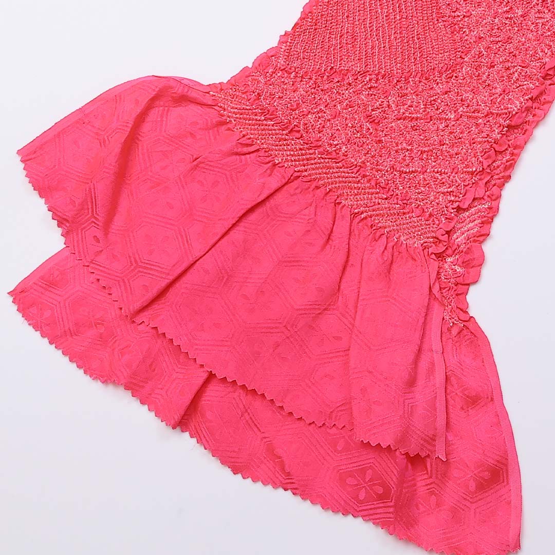 帯揚げ Sランク 正絹 総絞り 中抜き ピンク系 1230-000263