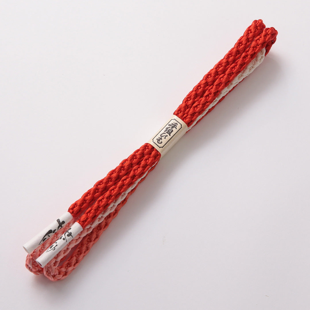 新古品 帯締め 正絹 Nランク 丸組紐 赤系 多色系 1236-01363