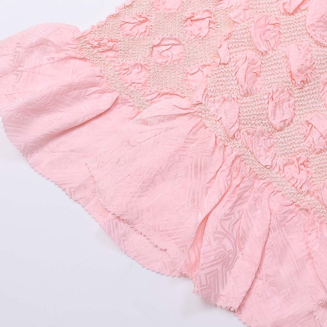 帯揚げ Sランク 正絹 総絞り 中抜き ピンク系 1230-000225