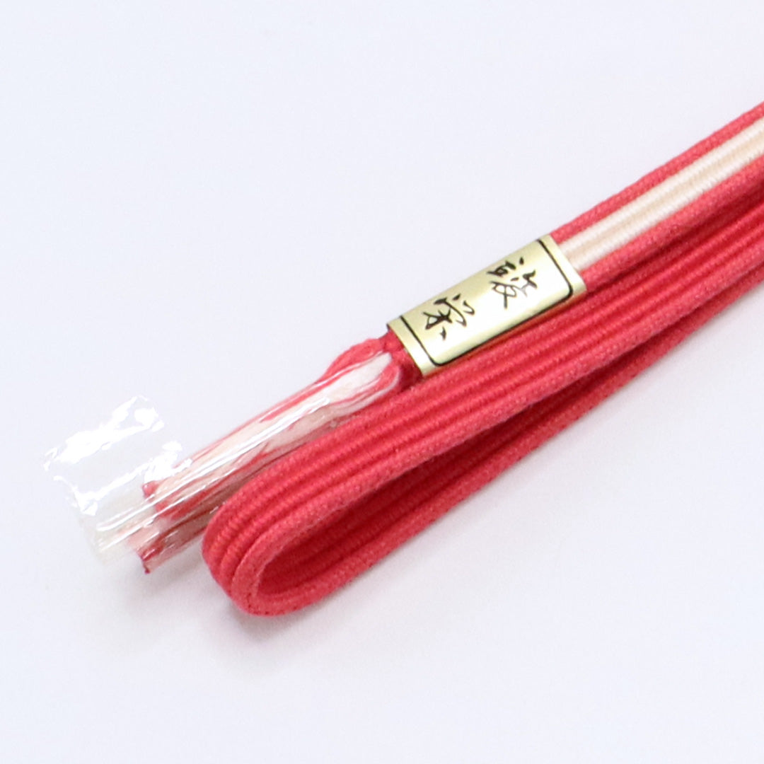 新古品 帯締め 正絹 Nランク 平組紐 赤系 1236-01058