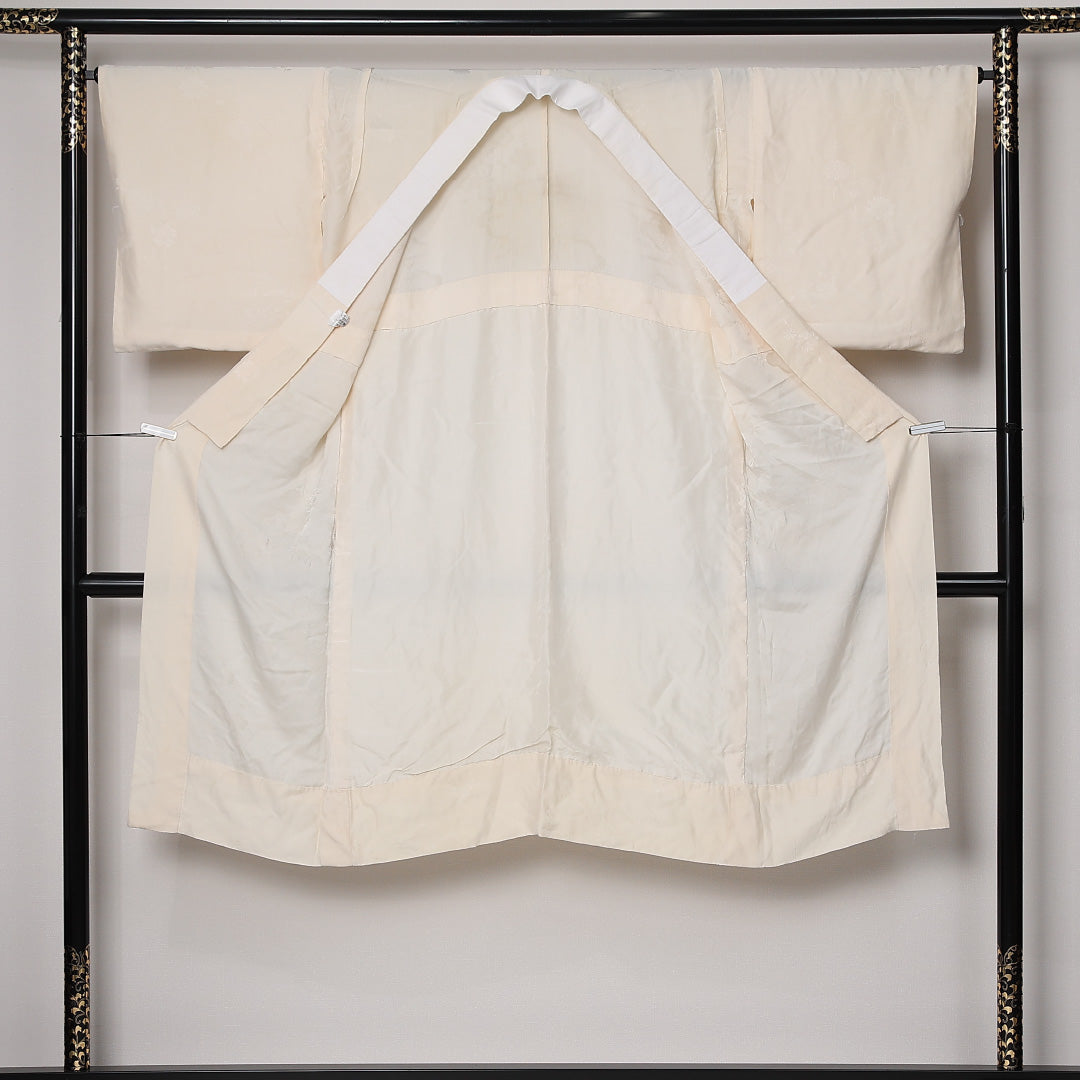 長襦袢 単衣 身丈121cm 裄丈65cm 正絹 Cランク Sサイズ クリーム系 LP 1239-12623