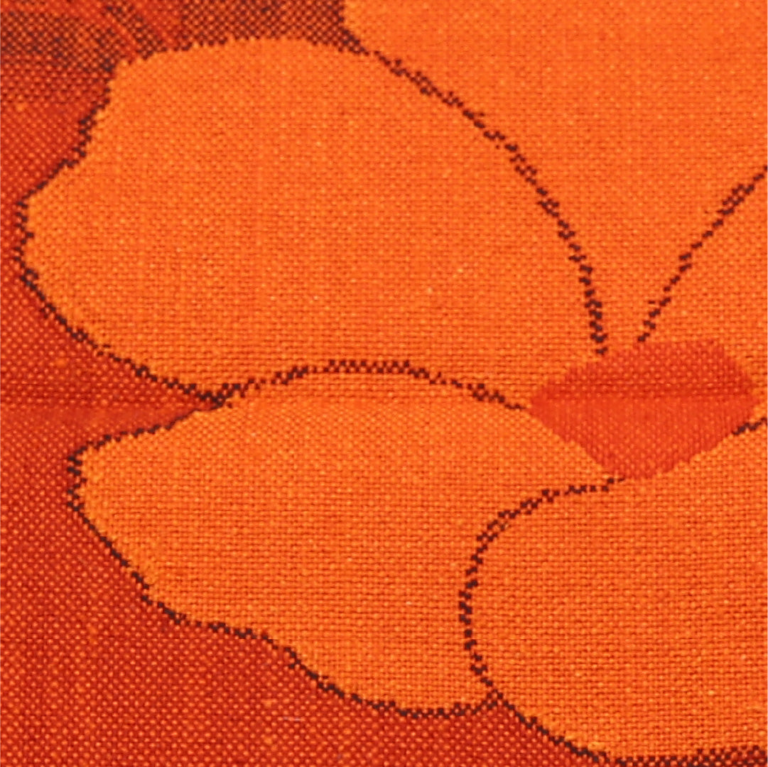 八寸名古屋帯 Sランク 帯丈362cm 正絹 六通 松葉仕立て 織り カジュアル 紬 芙蓉 朱系 LP 1245-01760