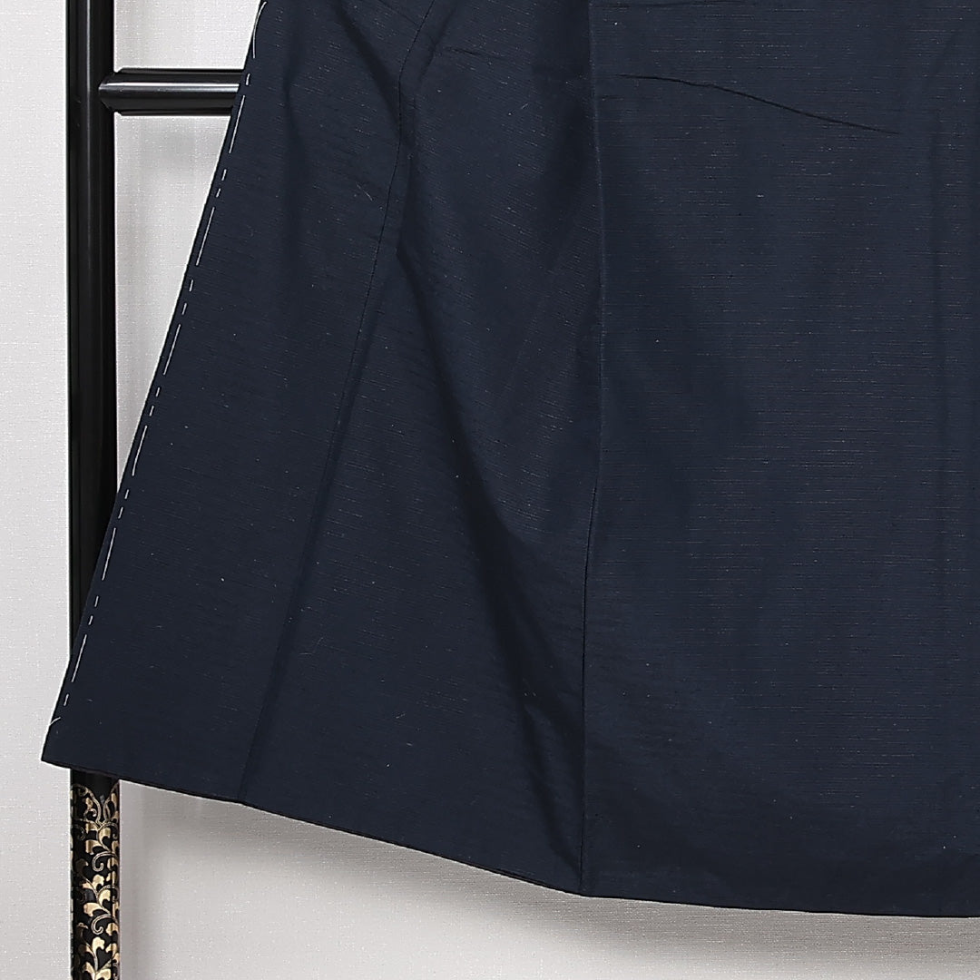 男着物 袷 身丈145cm 裄丈71cm 正絹 Sランク カジュアル 棒衿 Lサイズ 無地 紺系 RP 1224-13005