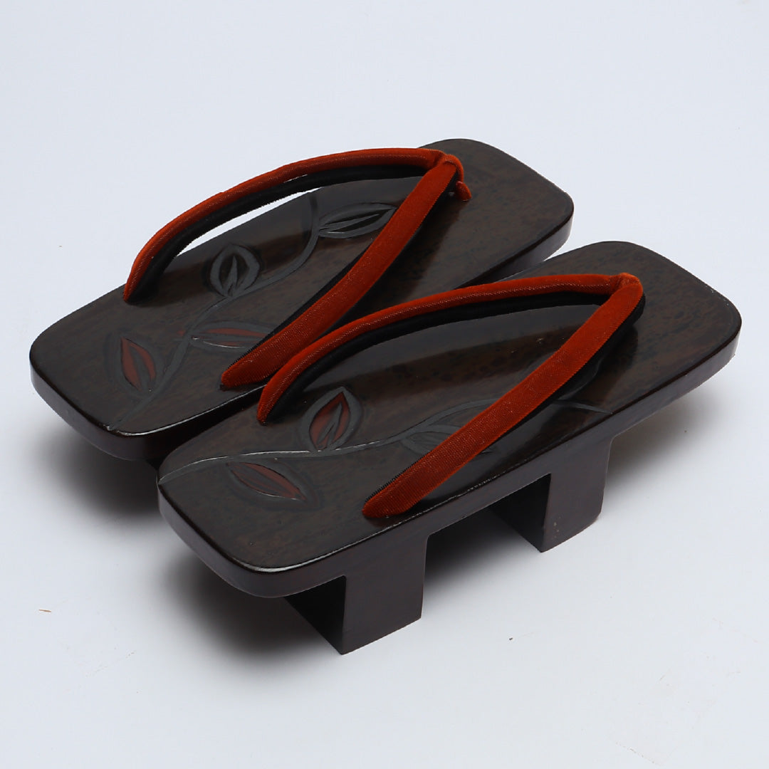 未使用品 夏物 下駄 カジュアル 木製 Sランク 和装小物 茶系 1244-00697
