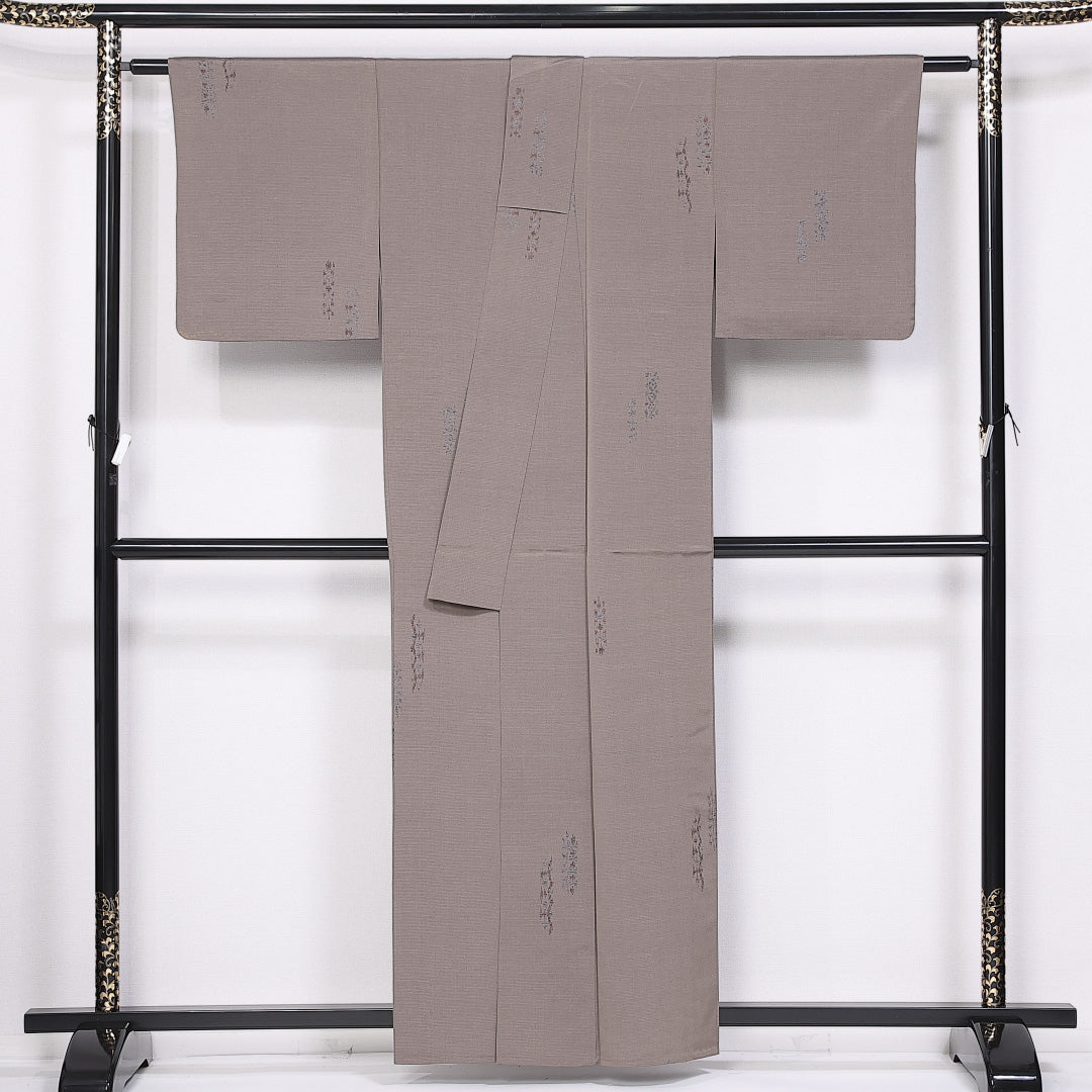 紬 身丈158cm 裄丈62cm M 正絹 Aランク 単衣 広衿 紬 創作 1216-10962