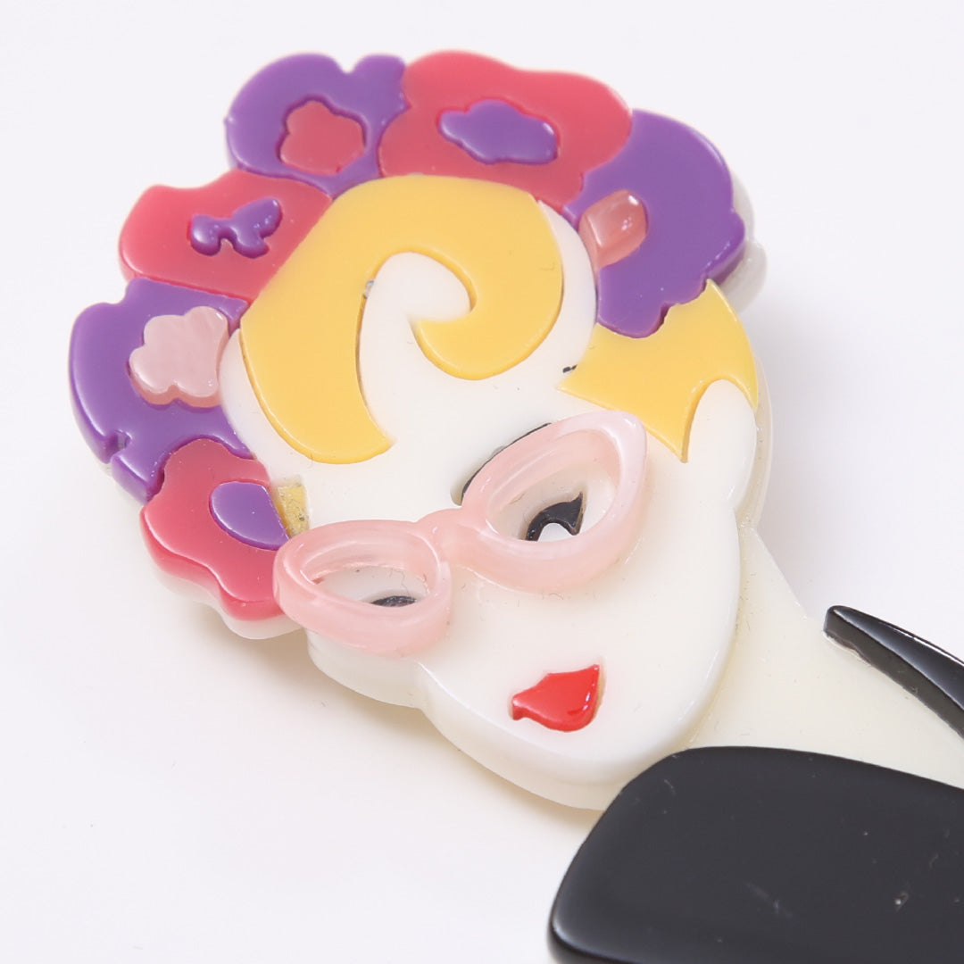 新品 帯留め Nランク アクリル ブローチ ピン 白系 1231-000166