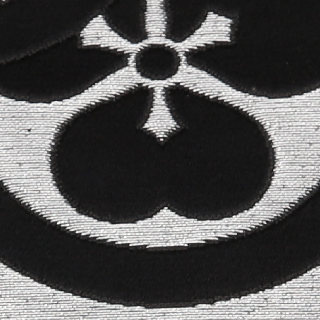 名古屋帯 帯丈362cm Sランク 名古屋仕立て 六通 正絹 家紋柄 舞台用 セミフォーマル グレー系 1224-01605