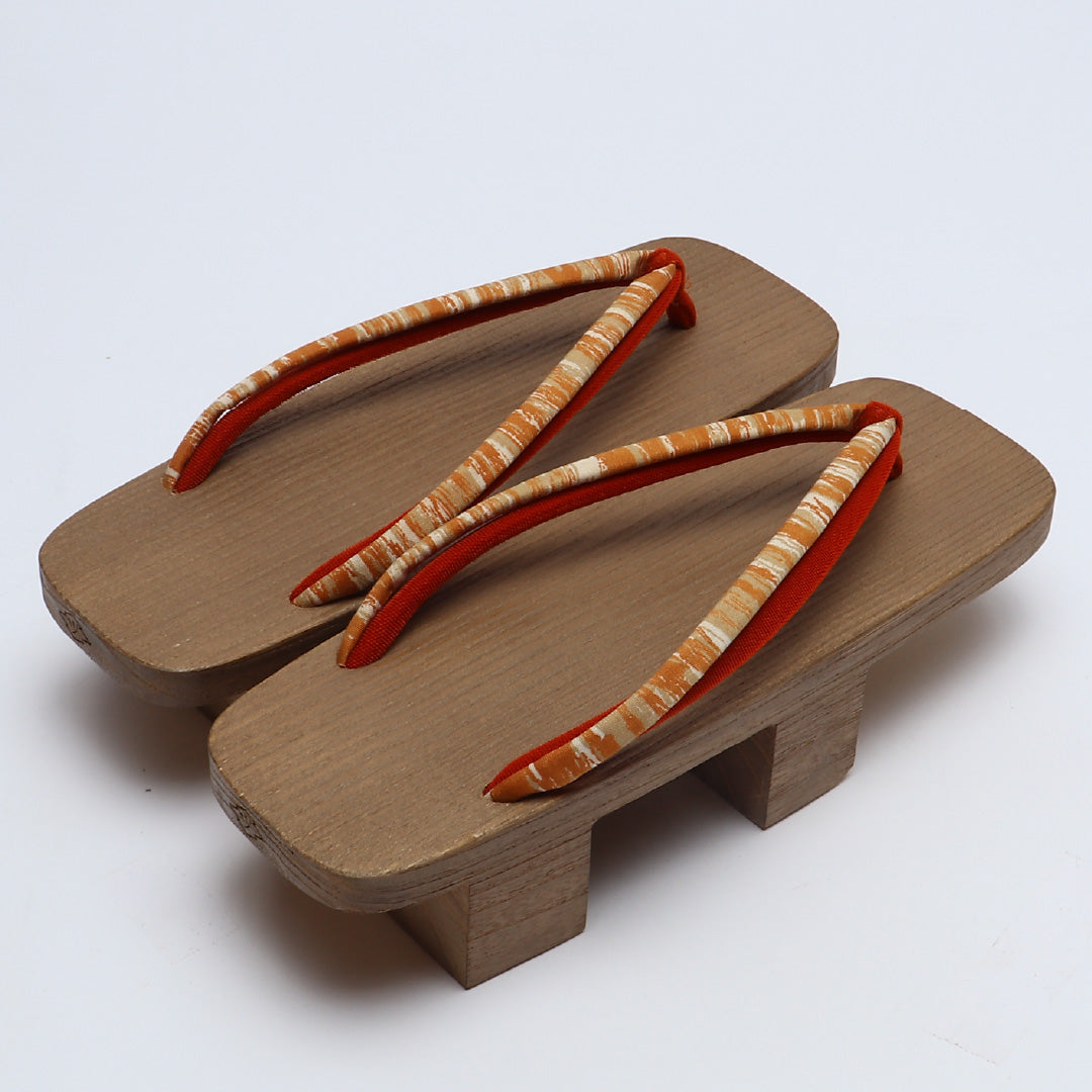 未使用品 夏物 下駄 カジュアル 木製 Sランク 和装小物 茶系 1244-00702