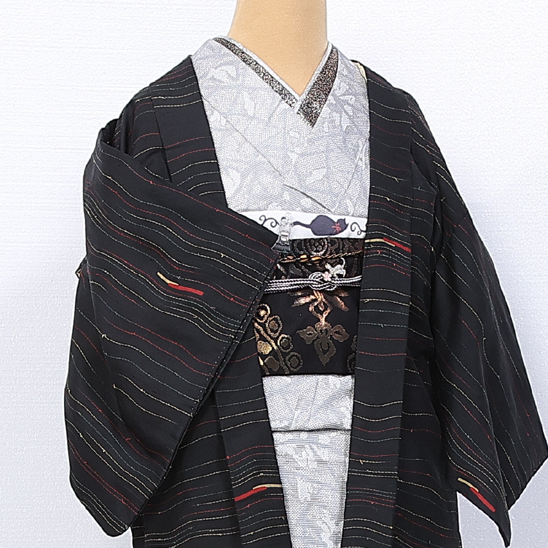 羽織 身丈70cm 裄丈60cm S 正絹 Sランク 袷 紬 1217-11074