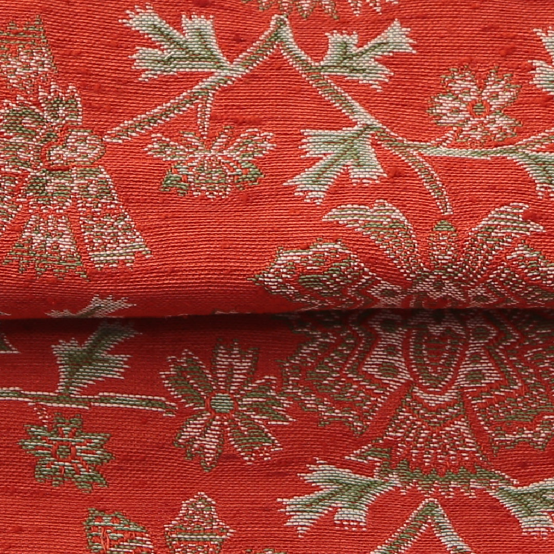半幅帯 全通 小袋帯 帯丈344cm Aランク カジュアル 正絹 撫子 朱系 1225-000399