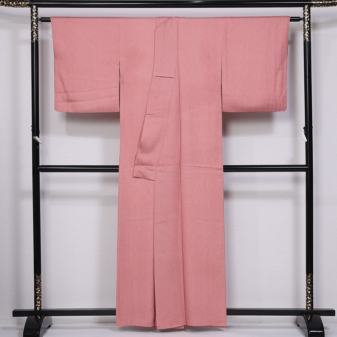 江戸小紋 (鮫) 袷 身丈158cm 裄丈65cm 正絹 Bランク インフォーマル 広衿 Mサイズ 極鮫 ピンク系 RP 1220-11278