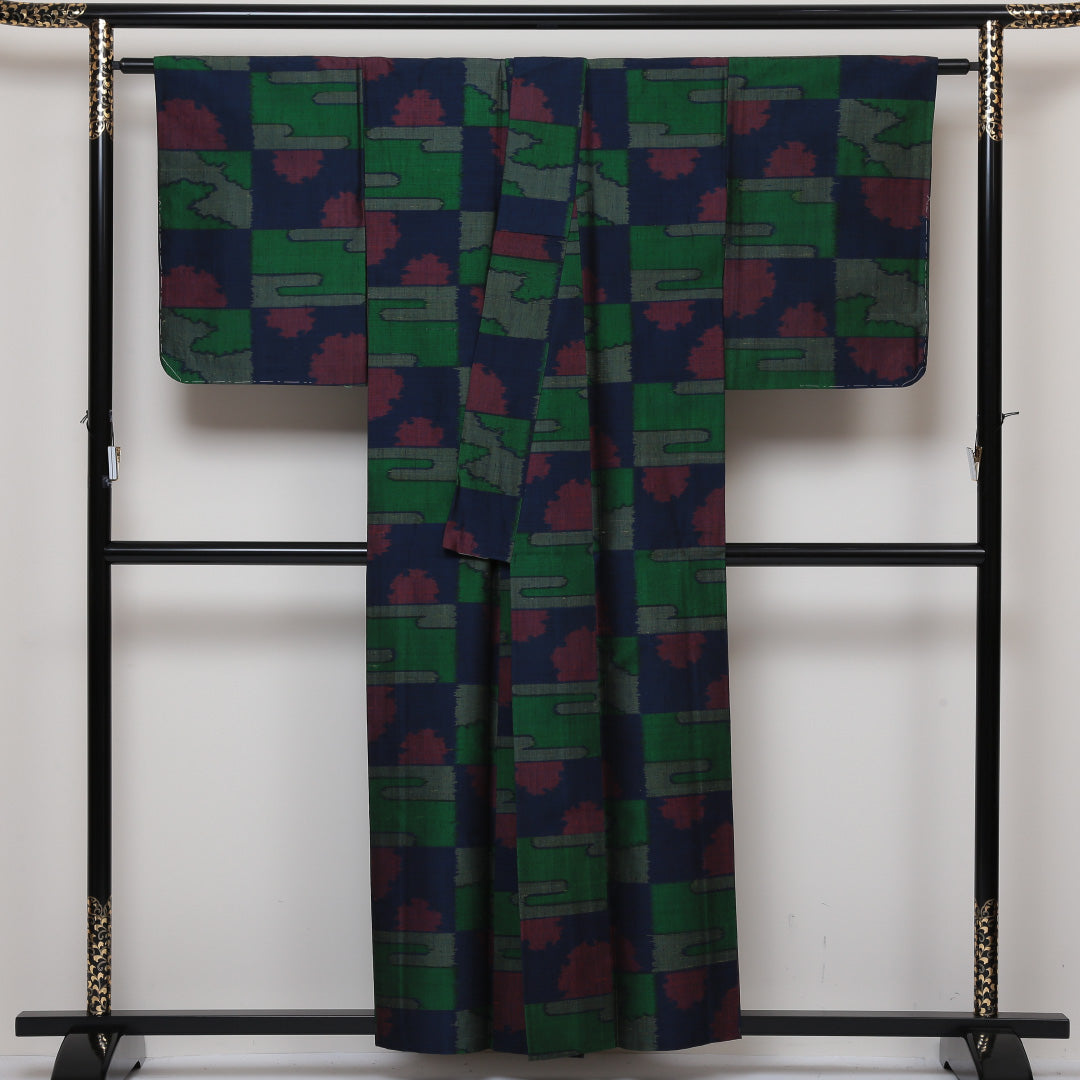 紬 単衣 身丈156cm 裄64cm 正絹 グラデーション系 Sランク エ霞 1216-00486-2399 1216-00486