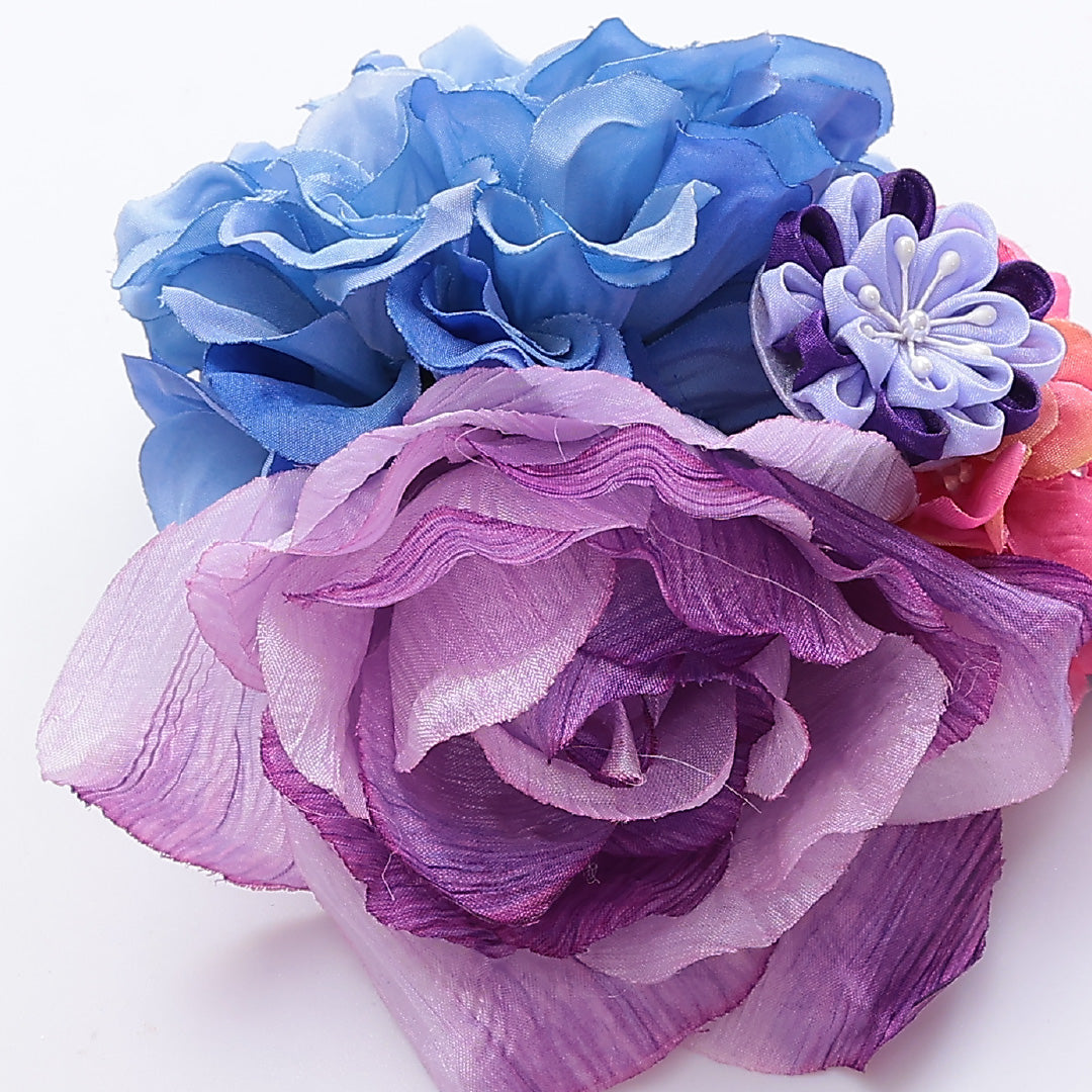 新古品 髪飾り Nランク 浴衣 成人式 卒業式 青系 1237-00103